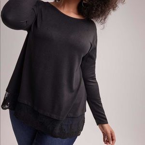 AdditionElle | Michel Studio Top w Lace Fooler 3X